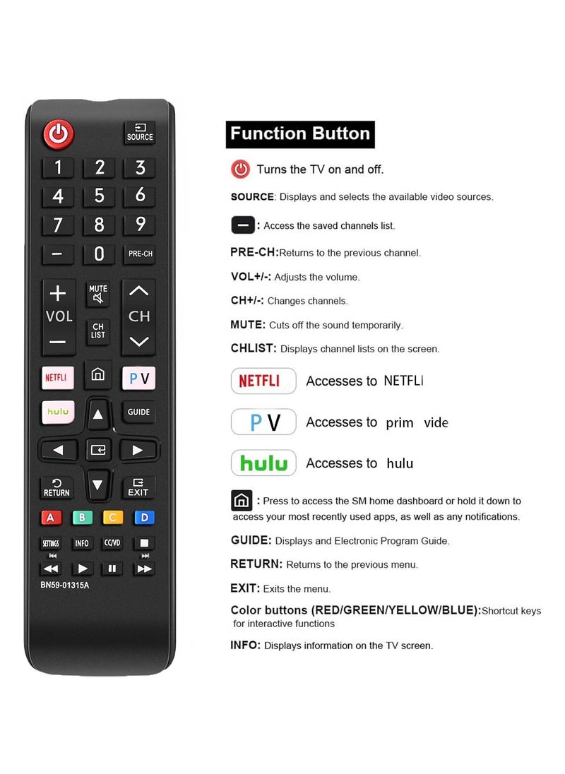 Manvik Newest Universal Remote Control for All Samsung TV Remote Compatible All Samsung LCD LED HDTV 3D Smart TVs Models | MNVK  - Image 4