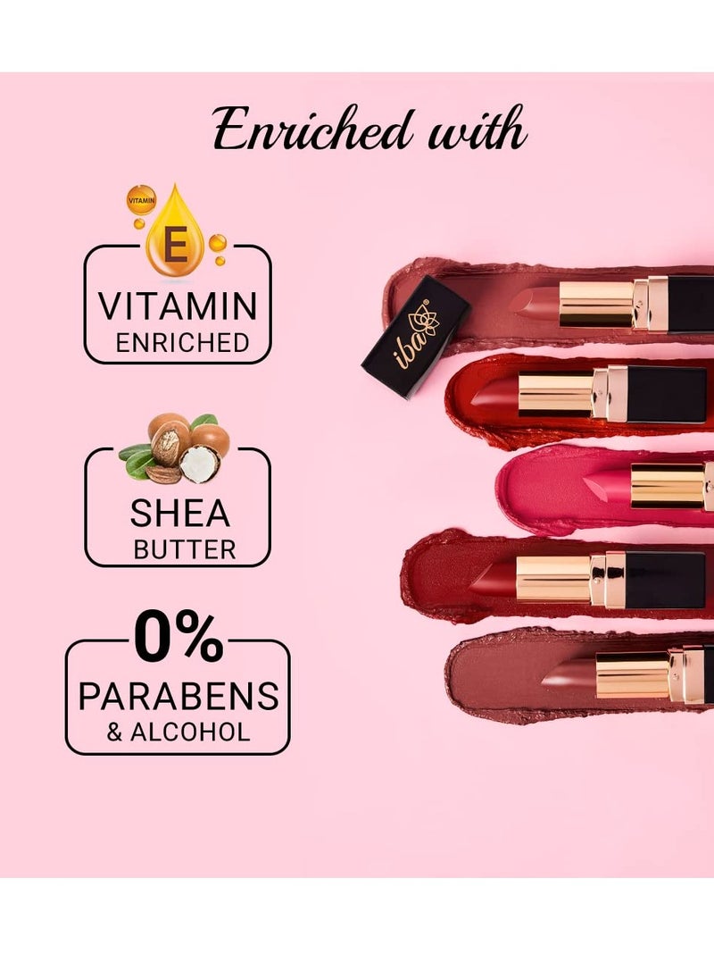 Iba Iba Long Stay Matte Lipstick Shade M08 Burgundy Red 4g  - Image 4