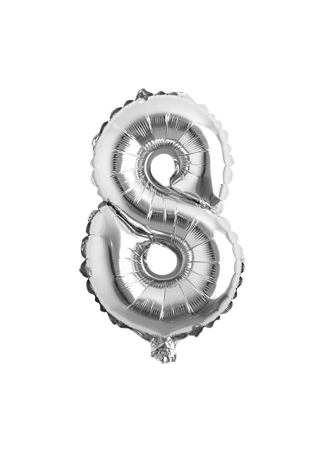 kovar Number Balloon, Large Foil Mylar Party Decoration with Numbers 0-9 (SILVER, 8) - Image 3
