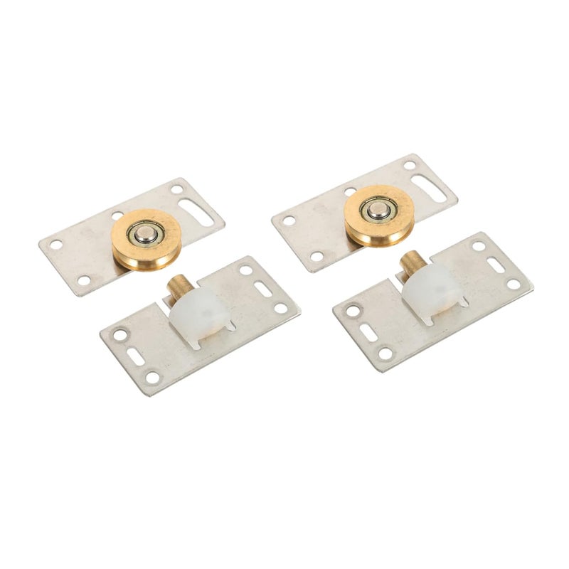 Garneck 2pcs Stainless Steel Furniture Caster Wheels 50mm for Sliding Door Wardrobe Cabinet - Image 1