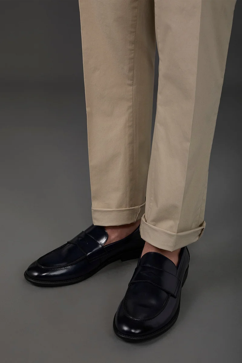Doppelganger Classic loafers in 100% abrasive leather - DK Blue