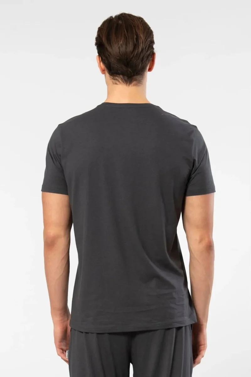 cacharel 2170 Men's Modal Cotton V-Neck Short Sleeve T-Shirt-Anthracite