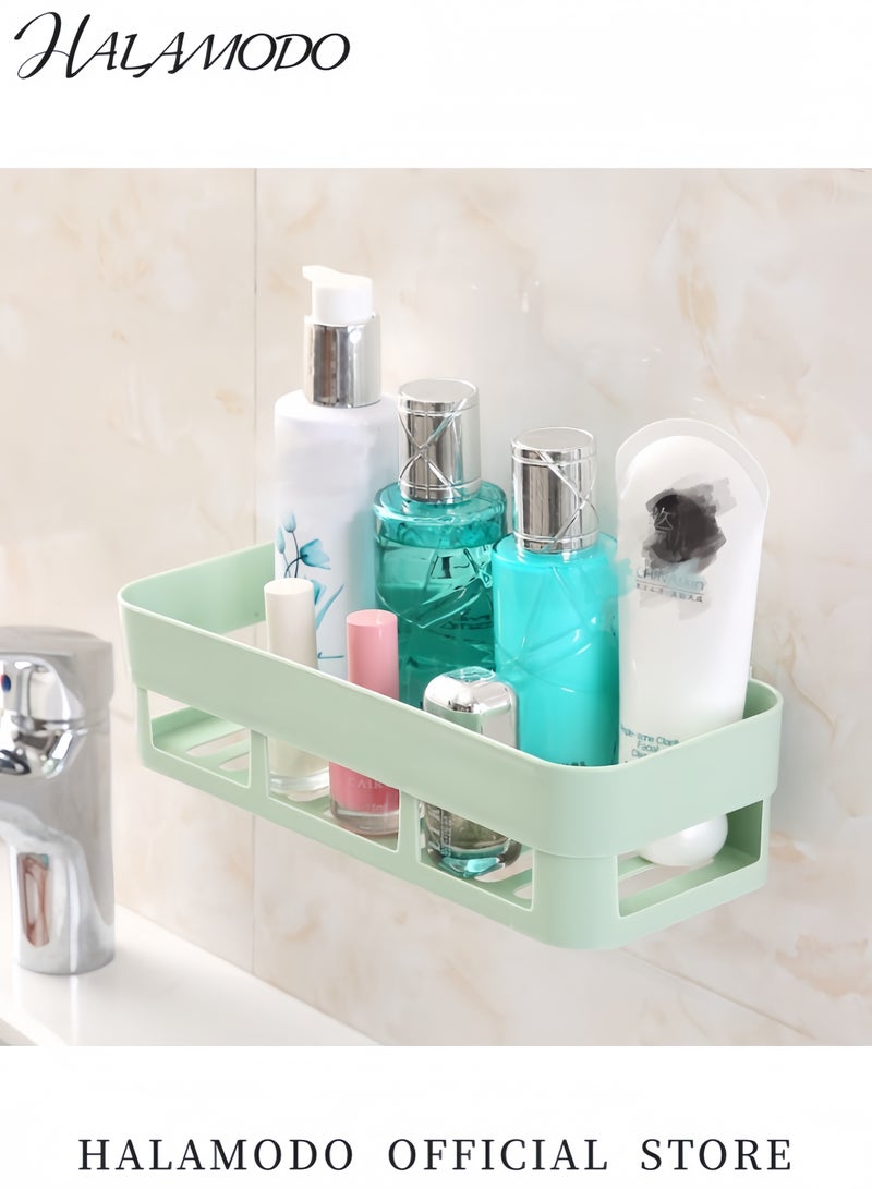 هالامودو رف تخزين حمام مثبت على الحائط بدون حفر منظم دش مع حامل صابون رف للشامبو واللوازم الأخرى متين ويوفر المساحة - Image 3