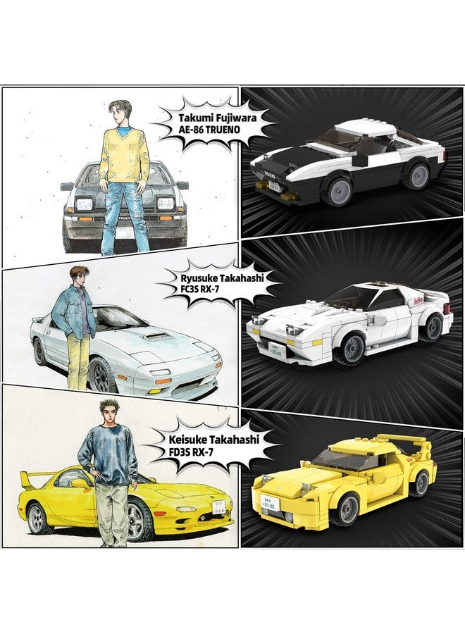 CaDA Initial D Mazda RX7-FD Toy Building Set, Officially Authorized Collectible Model Car Building Blocks Gift for Car Fans and Kids Age 8+ - Image 4