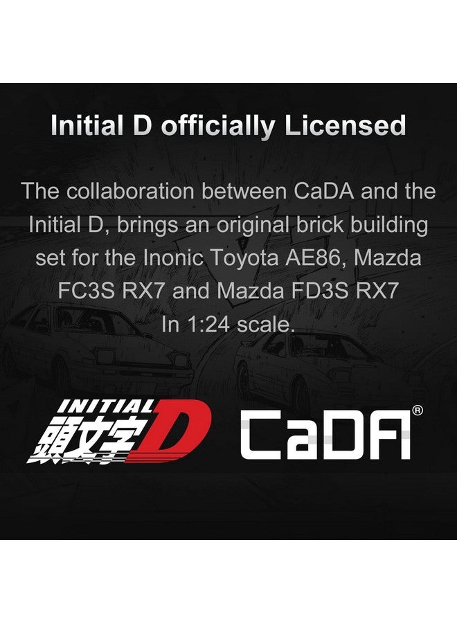 CaDA Initial D Mazda RX7-FD Toy Building Set, Officially Authorized Collectible Model Car Building Blocks Gift for Car Fans and Kids Age 8+ - Image 2