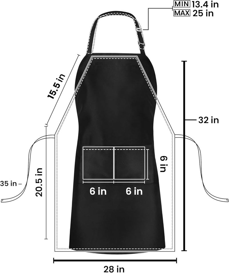 Utopia Kitchen 10 Pack Bib Apron Adjustable with 2 Pockets, Water and Oil Resistant, Cooking Kitchen Chef Apron for Women Men - Image 2