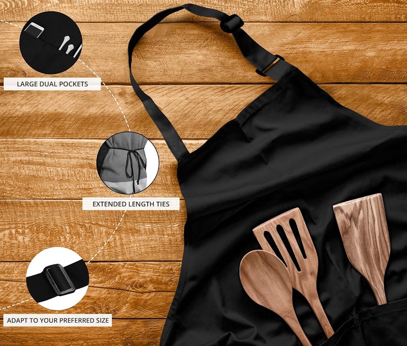 Utopia Kitchen 10 Pack Bib Apron Adjustable with 2 Pockets, Water and Oil Resistant, Cooking Kitchen Chef Apron for Women Men - Image 4
