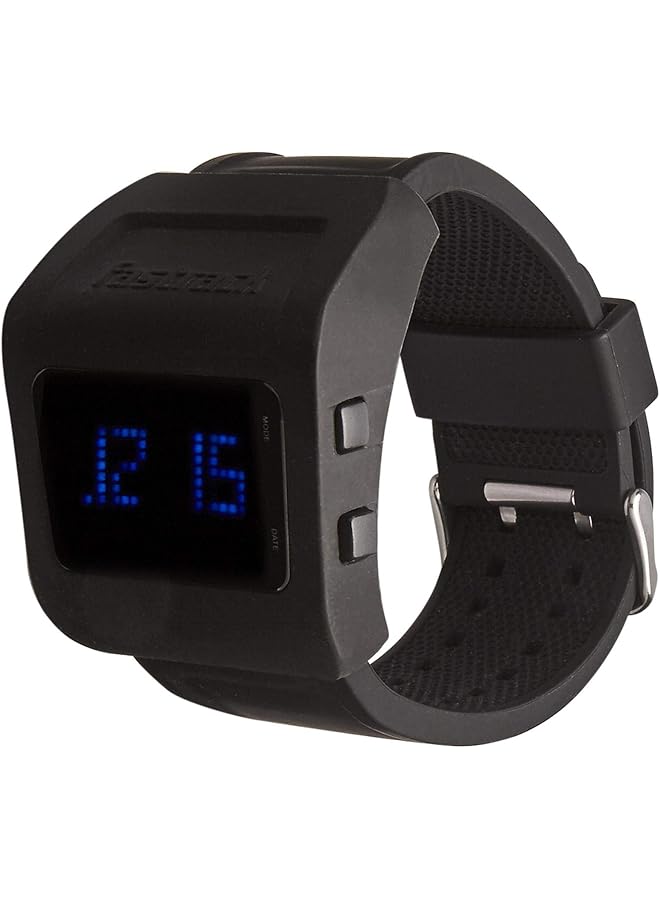فاستراك 38011Pp01 ساعة رقمية للرجال مقاومة للماء حتى عمق 50 متر بمينا سوداء وسوار من السيليكون باللون الأسود - Image 2