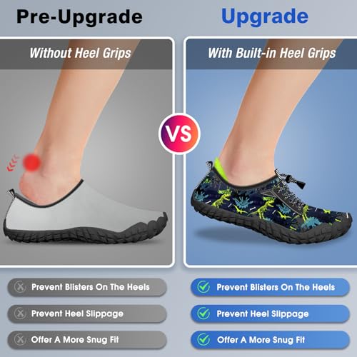 CROVA Builtin Heel Grips Water Shoes for Kids Girls Boys Hiking Shoes Wide Barefoot Swim Beach Pools Aqua Socks SlipOn Quick Dry Lightweight for Big Little Kids Toddler - Image 3