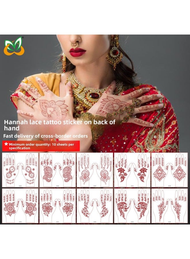 Mehendi Stickers Henna Mehendi stencil Tattoo Sticker for Hands Temporary Waterproof Mehndi Tattoo Body Art for Women & Girls - Image 2