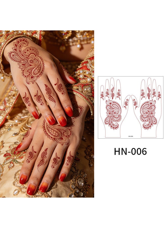 Mehendi Stickers Henna Mehendi stencil Tattoo Sticker for Hands Temporary Waterproof Mehndi Tattoo Body Art for Women & Girls - Image 1