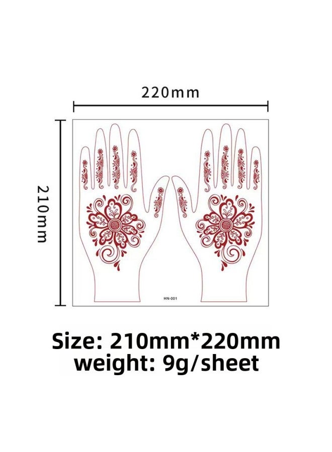 Mehendi Stickers Henna Mehendi stencil Tattoo Sticker for Hands Temporary Waterproof Mehndi Tattoo Body Art for Women & Girls - Image 3
