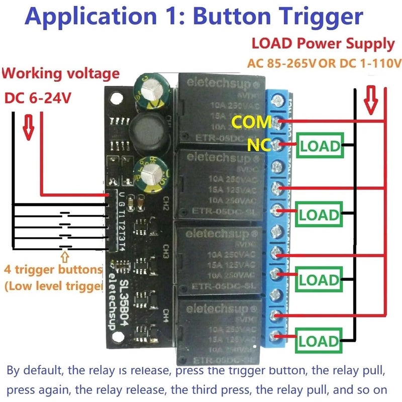 5V 1 Channel Flip Flop Relay Module Bistable Self Locking Trigger Switch PLC Board - Image 5