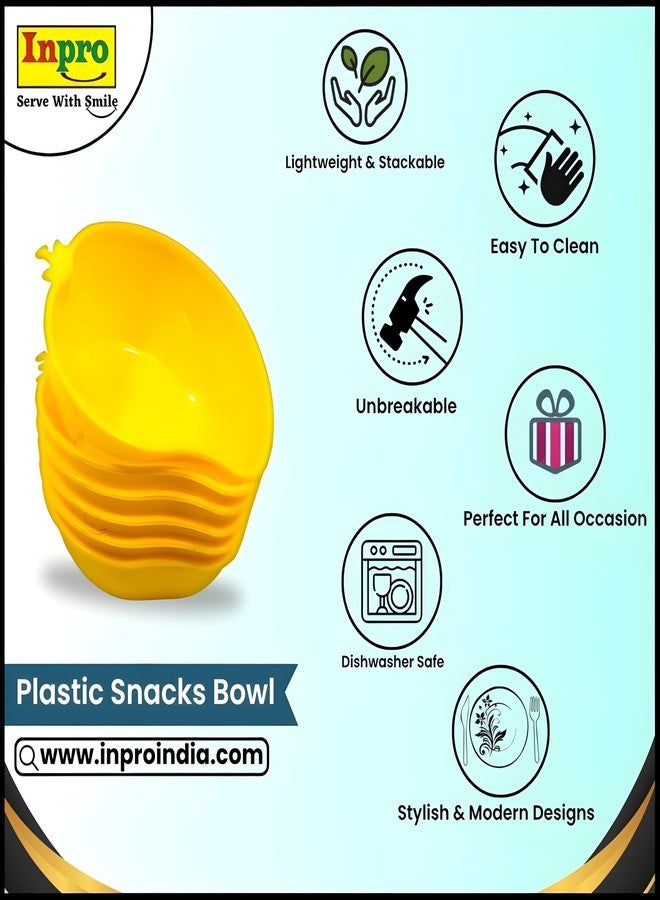 Inpro Stylish Mango Shape Polypropylene Bowls Pack of 12 in Yellow Color for Snacks - Stylish, Durable and Ideal for Everyday Use - Image 3