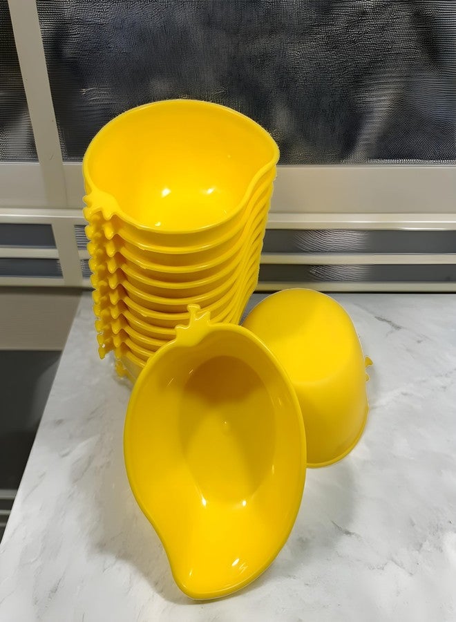 Inpro Stylish Mango Shape Polypropylene Bowls Pack of 12 in Yellow Color for Snacks - Stylish, Durable and Ideal for Everyday Use - Image 4