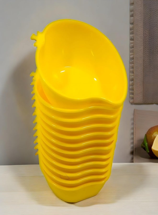 Inpro Stylish Mango Shape Polypropylene Bowls Pack of 12 in Yellow Color for Snacks - Stylish, Durable and Ideal for Everyday Use - Image 1