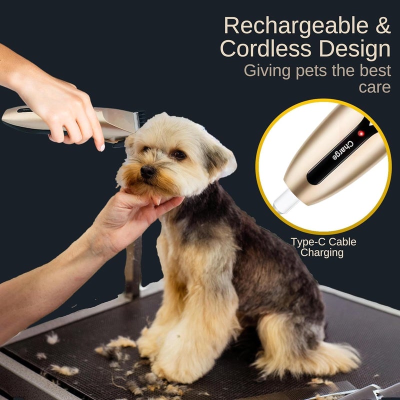 Deoxys Dog Clipper Cat Shaver, Professional Thick Long Hair Clipper for Hairy Animals, Low Noise Pets Grooming Trimmer with 4 Comb Accessories, Suitable for Small Dogs Cats Pets - Image 3