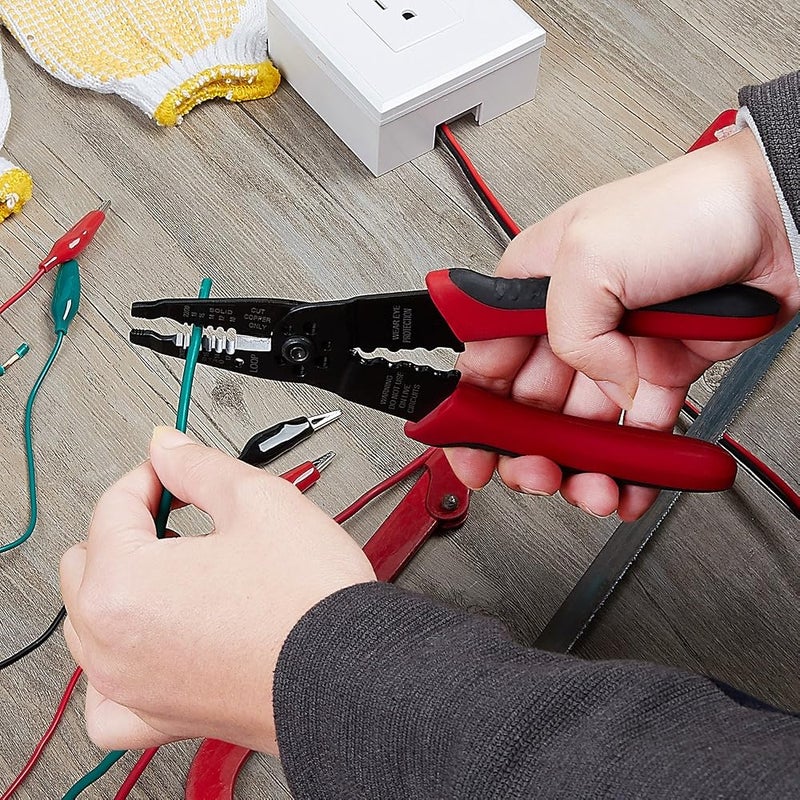 WGGE WG-015 Professional 8-inch Wire Stripper/wire crimping tool, Wire Cutter, Wire Crimper, Cable Stripper, Wiring Tools and Multi-Function Hand Tool. - Image 5