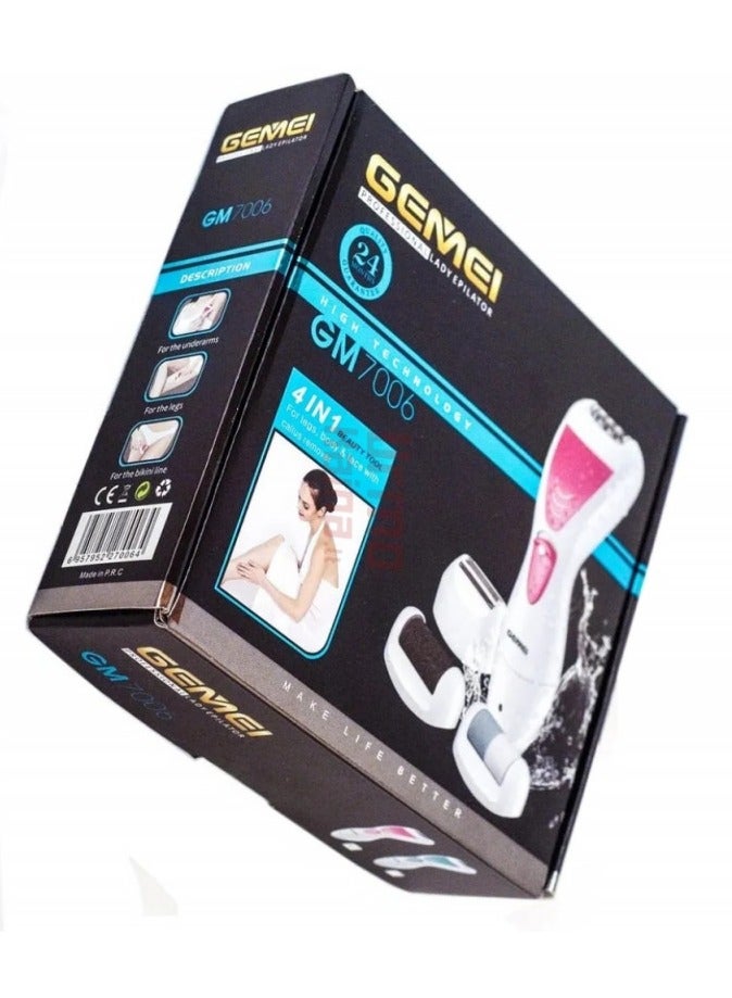 Geemy 4 in 1 Multifunctional Women's Electric Hair Clipper Cordless Hair Removal Trimmer Pedicure Device USB Rechargeable GM-7006 GEEMY - Image 3