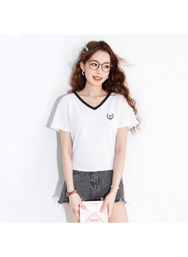 Baleno Slim Fit Short Sleeve Women's Tops 2025 Summer Comfortable Layering Tee With Letter Print Casual Ladies T-shirt - Image 3