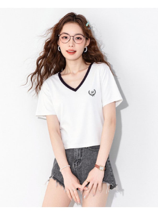 Baleno Slim Fit Short Sleeve Women's Tops 2025 Summer Comfortable Layering Tee With Letter Print Casual Ladies T-shirt - Image 1