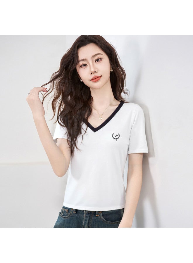 Baleno Slim Fit Short Sleeve Women's Tops 2025 Summer Comfortable Layering Tee With Letter Print Casual Ladies T-shirt - Image 5
