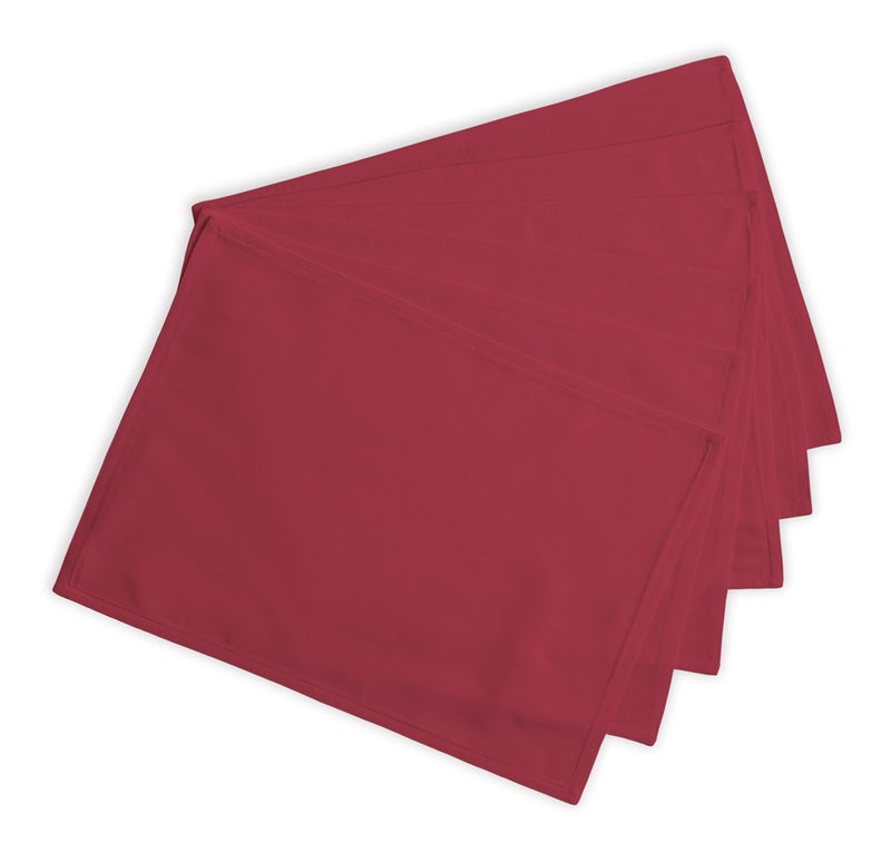 CALICOT Cloth Placemats Calicot 100% Cotton Set of 6 Washable 13x19 Inches Table Placemats|Reusable Kitchen Dining Table Mat for Wedding Spring Easter Decor Indoor & Outdoor Party Decor|Burgundy Brown  - Image 1
