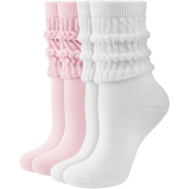 جوارب Slouchy Crew للنساء جوارب ناعمة ناعمة لطيفة على الموضة الرجعية للأحذية الرياضية مقاس 5-11 - Image 1