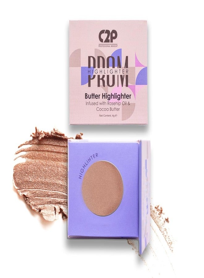 C2P PROFESSIONAL MAKEUP C2P Pro Prom Butter Cream Highlighter - Ivory Gold, 4g | Radiant Glow for Face & Eyes Makeup | Highly Pigmented, Smooth & Blendable | Travel-Friendly | Infused with Rosehip Oil & Cocoa Butter - Image 2