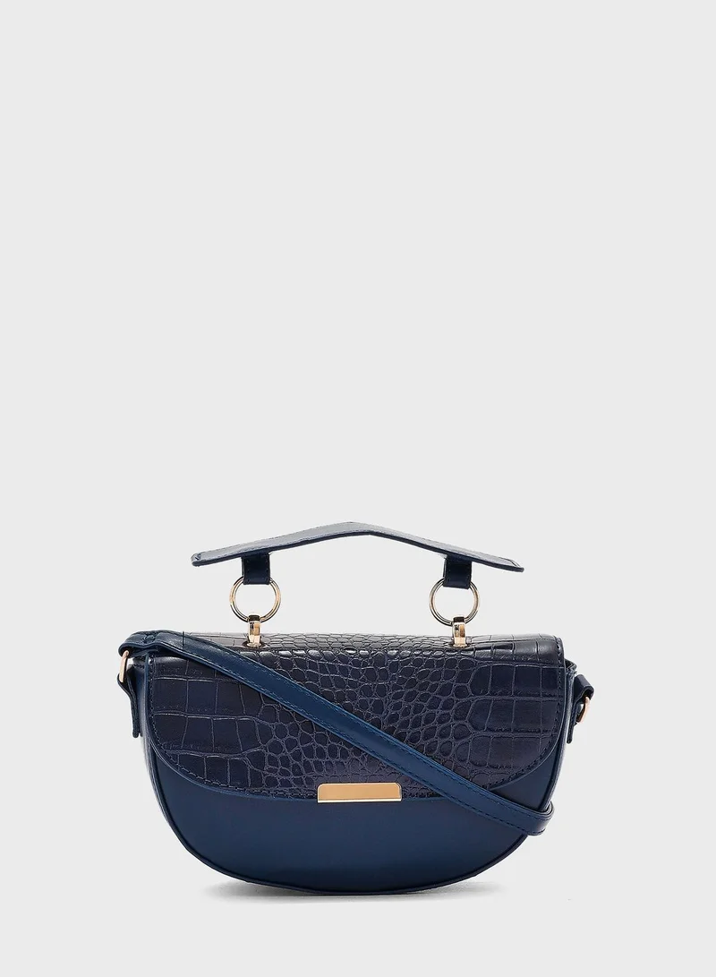ايلا Croc Effect Handle Detail Cross Body Bag