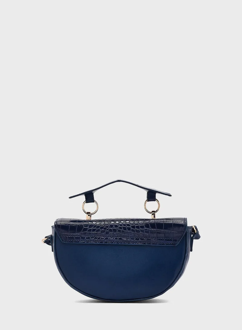 ايلا Croc Effect Handle Detail Cross Body Bag