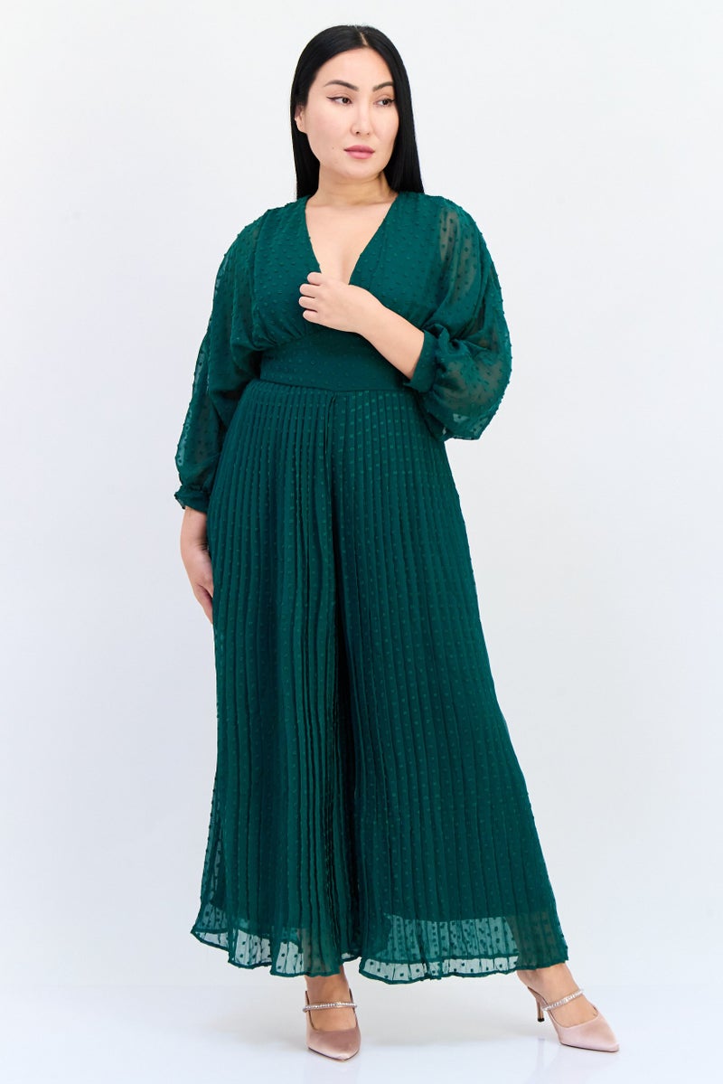 Archive Design Studio Women Textured A-Line Dress, Green - Image 1