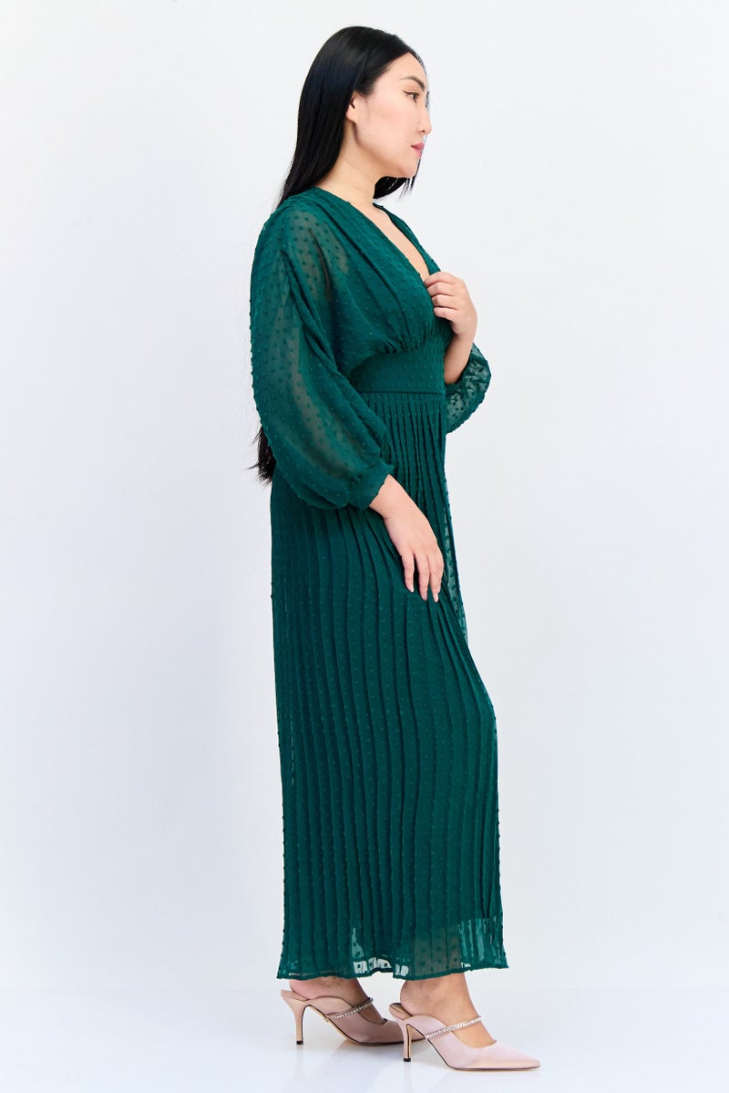 Archive Design Studio Women Textured A-Line Dress, Green - Image 3