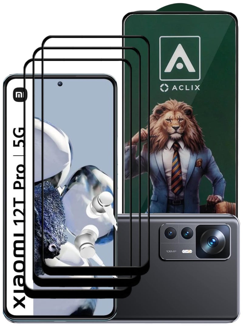 ACLIX 3 Pieces Antistatic ESD Dustproof Premium Quality High Definition Tempered Glass Screen Protector Designed For Xiaomi 12T Pro - Image 1