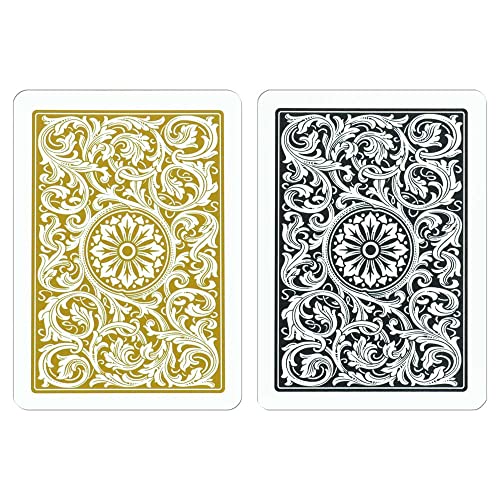 Copag 1546 Design 100% Plastic Playing Cards, Poker Size (Standard) Black/Gold (Regular Index, 1 Set) - Image 3