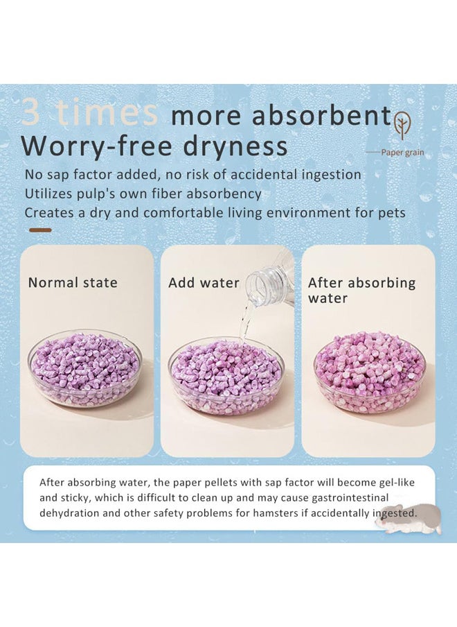 Neostyle Hamster Paper Pellet Bedding,Odor and Water Absorbent，Dust Free Small Pet Bedding 1kg(Purple)  - Image 2