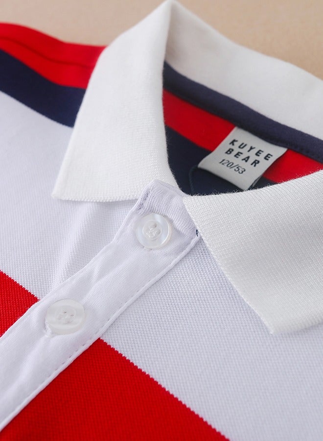 KUYEEBEAR KUYEEBEAR Boys Preppy Style Short Sleeve Summer Polo Shirt  - Image 3