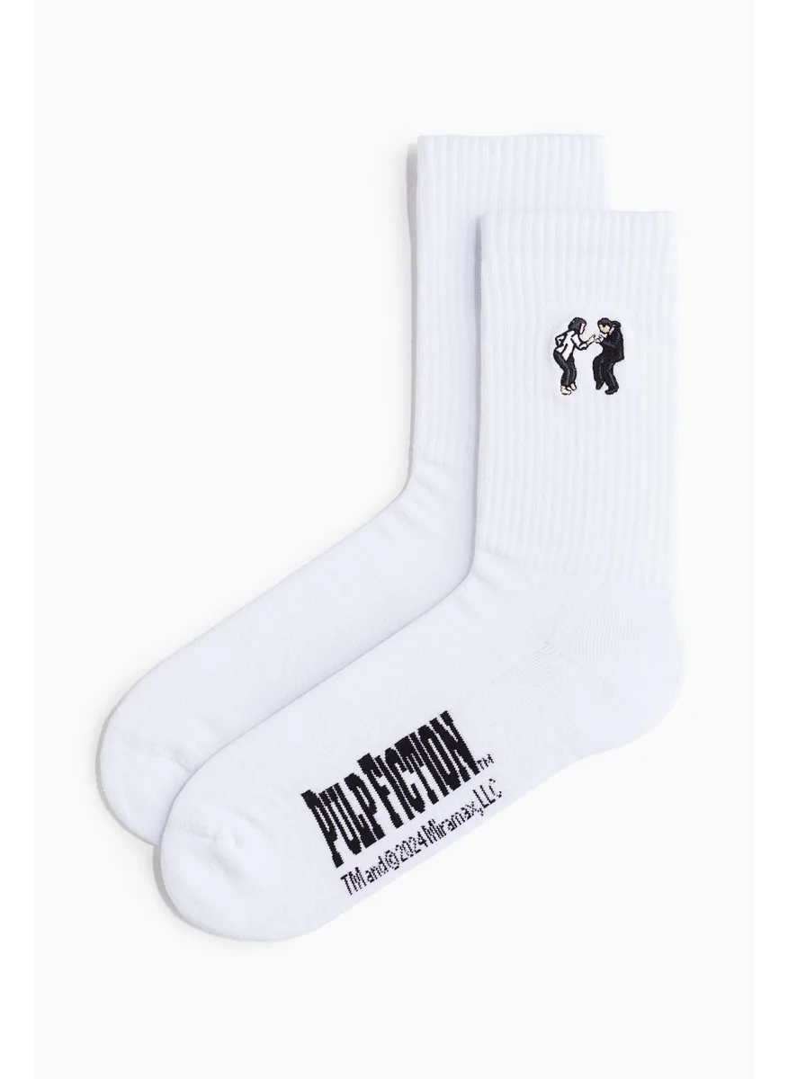 اتش اند ام Motif-Detail Socks