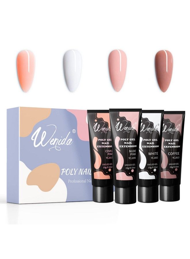 Wenida Nail Extension Gel Kit Wenida 4 Nude Colors Nail Builder Gel Set Nail Enhancement Gel For Home Diy Nail Manicure Art - Image 2