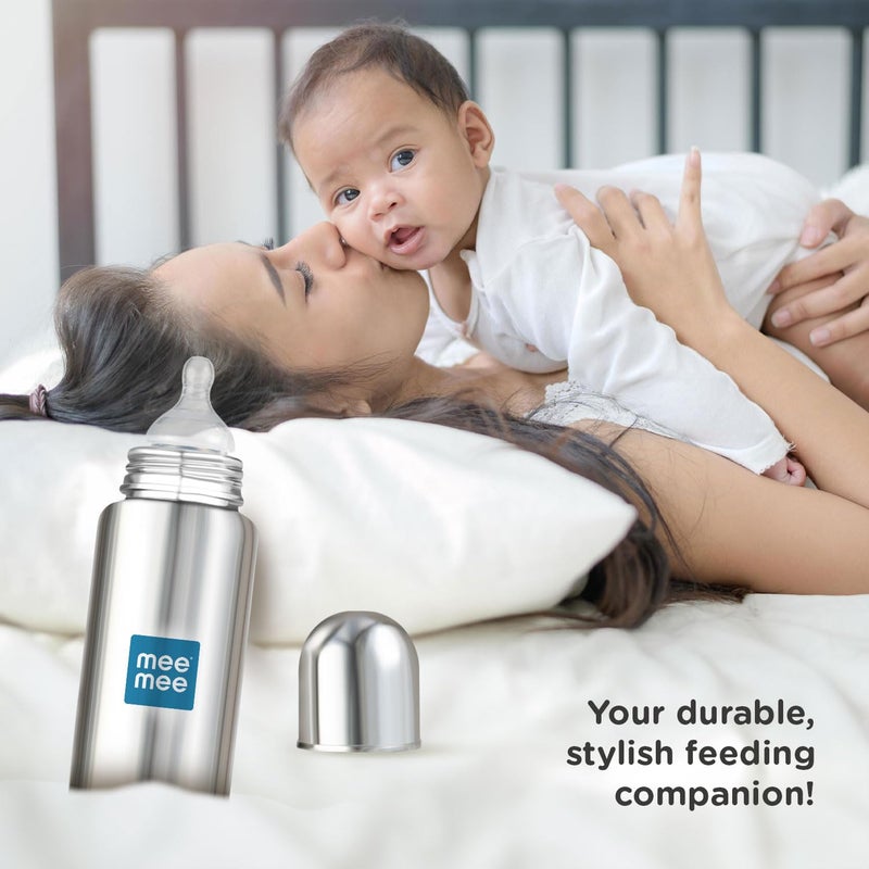 Mee Mee Baby Steel Feeding Bottle 300ml for Infants - Image 5
