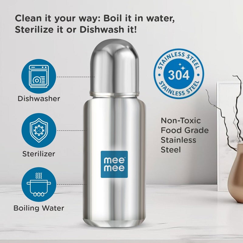Mee Mee Baby Steel Feeding Bottle 300ml for Infants - Image 3