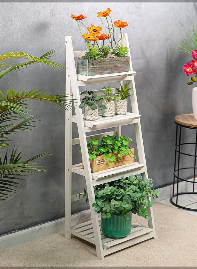 HOME TASTE Plant Stand Indoor Flower Pot Wood Foldable Tiered Corner Plants Stands Shelves Outdoor Clearance Planters Holder Rack For Patio Garden Home Living Room Decor  - Image 1