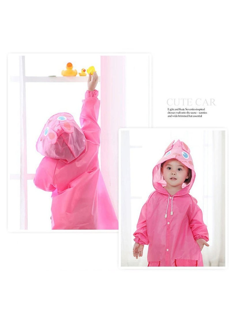 غنافوتو معاطف مطر للأطفال، أطفال، معاطف مطر للأطفال، معطف مطر خفيف الوزن للأطفال، معطف خفيف الوزن للأطفال، معطف واق من المطر، معطف واق من المطر، وردي - Image 4