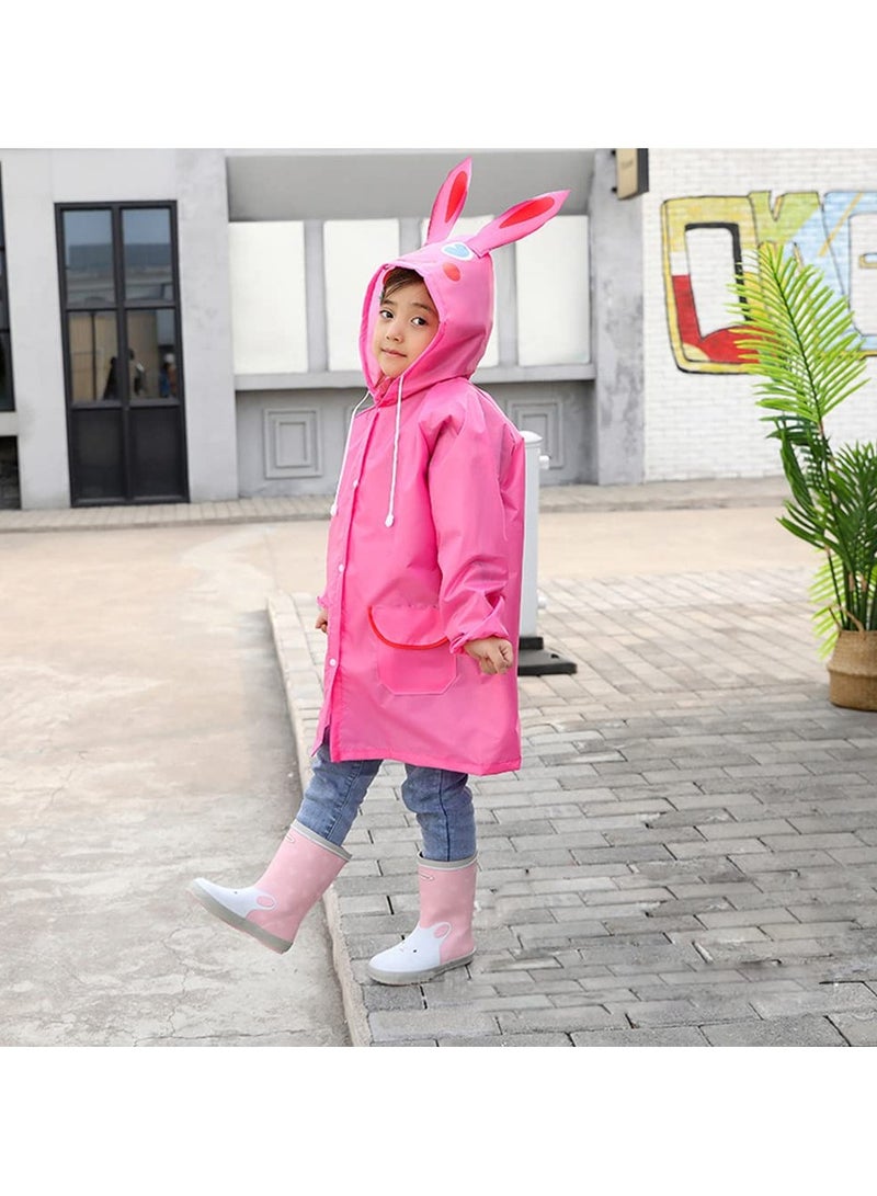 غنافوتو معاطف مطر للأطفال، أطفال، معاطف مطر للأطفال، معطف مطر خفيف الوزن للأطفال، معطف خفيف الوزن للأطفال، معطف واق من المطر، معطف واق من المطر، وردي - Image 2