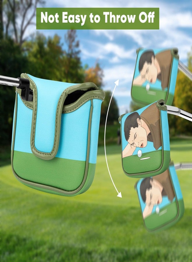 brdejc Funny Golf Putter Cover Mallet Putter Headcovers with Magnetic Closure Leather Golf Club Covers for All Brand - Image 3