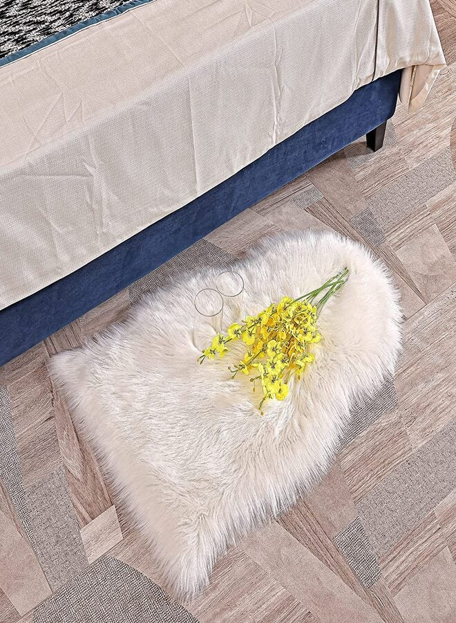BUYCO Soft Plush Living Room Sofa Chair Mat Carpet Cushion Ara Rug Home Decor White - Image 1