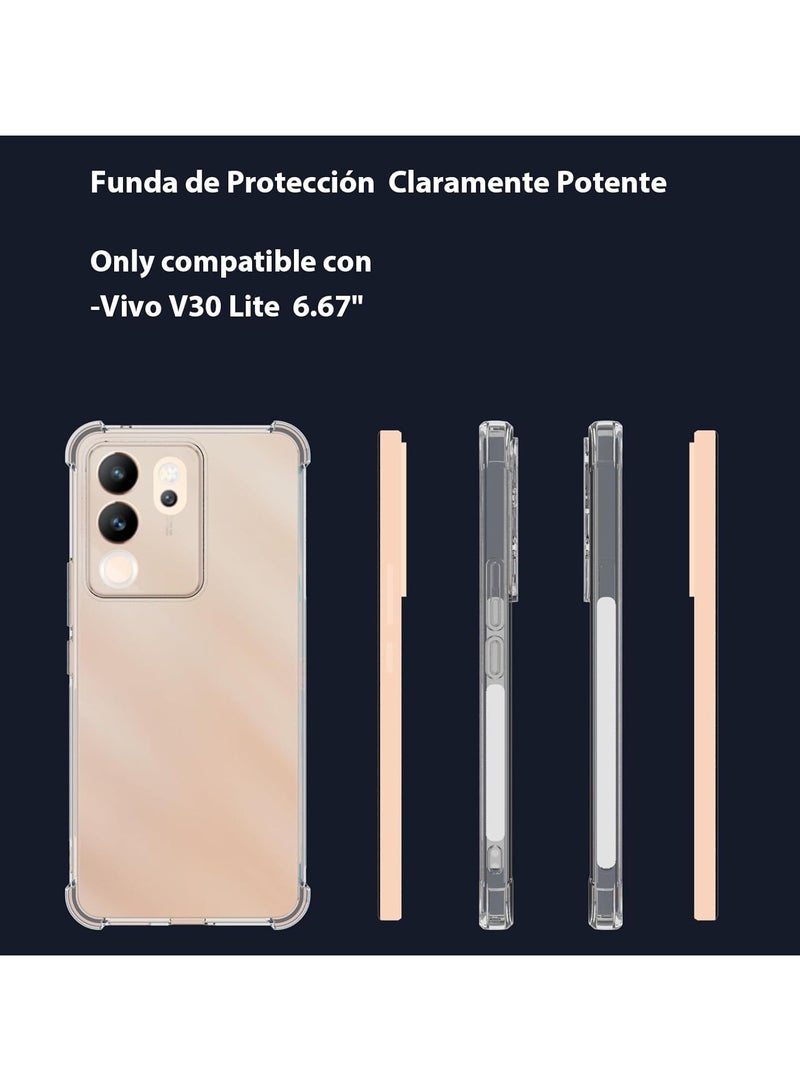 Case for Vivo V30 Lite / Vivo Y200 5G Anti-Scratch Bumper Cover Flexible Soft TPU Anti-Fall Reinforced Corner Shockproof Transparent Phone Case for Vivo V30 Lite 5G - Image 3
