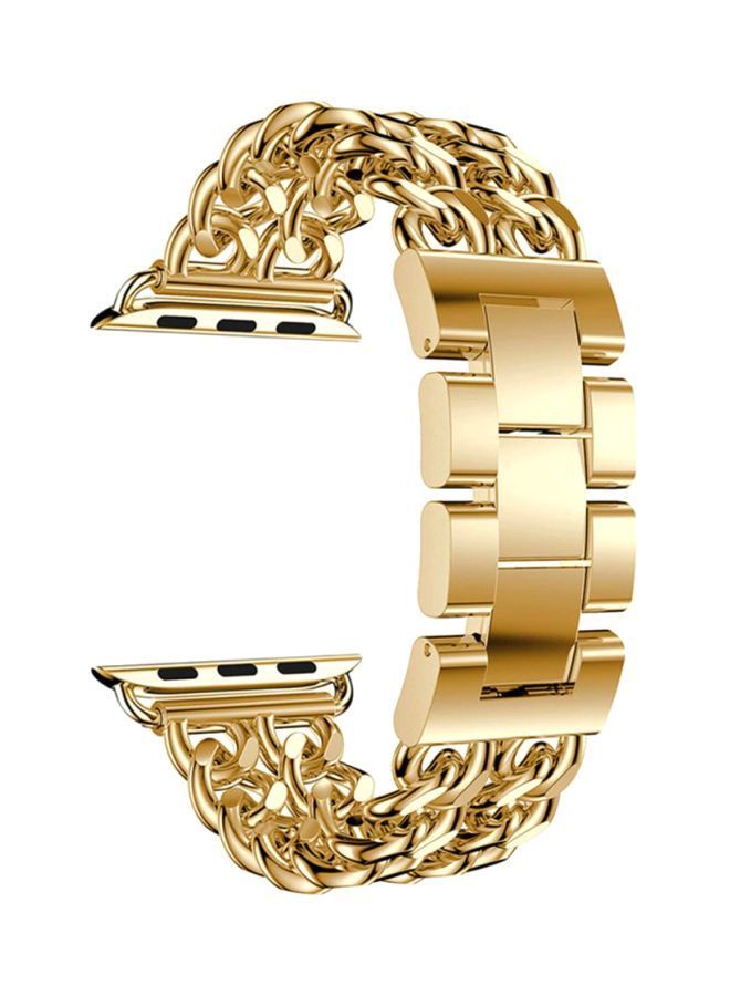NIBEMINENT Double Row Cowboy Chain Replacement Band For Apple Watch Series 4 40mm Gold - Image 1