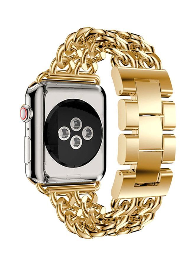 NIBEMINENT Double Row Cowboy Chain Replacement Band For Apple Watch Series 4 40mm Gold - Image 3