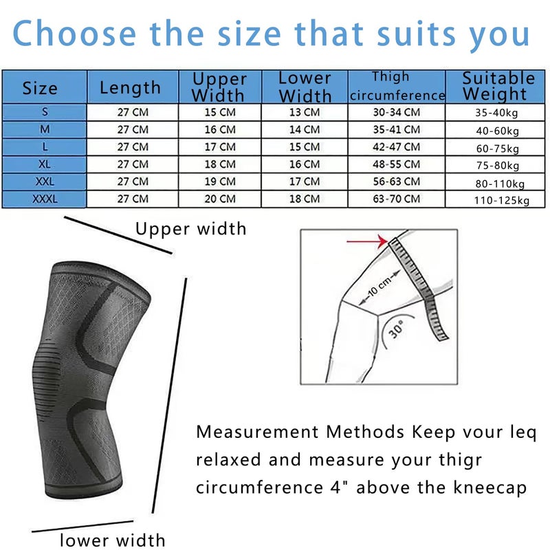 SCIENISH Knee Support, 2 Pack Anti Slip Knee Brace Sleeves Super Elastic Breathable, Black (42-47cm) - Image 4